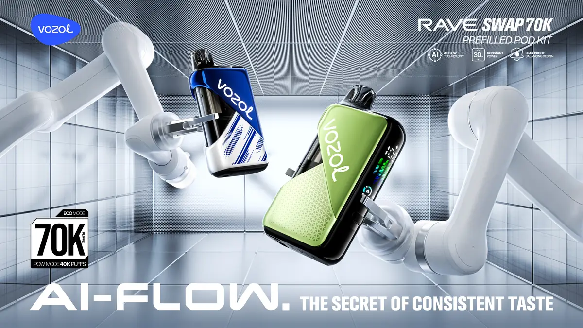 VOZOL Rave Swap 70K devices in Frost Blue and Matcha Green